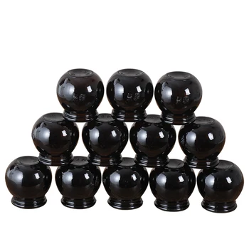 

Chinese Traditional Cupping 6 pcs ,#3 cup Brown Thickened Glass Cupping Set Suction Fire Jar for Weight loss free shipping