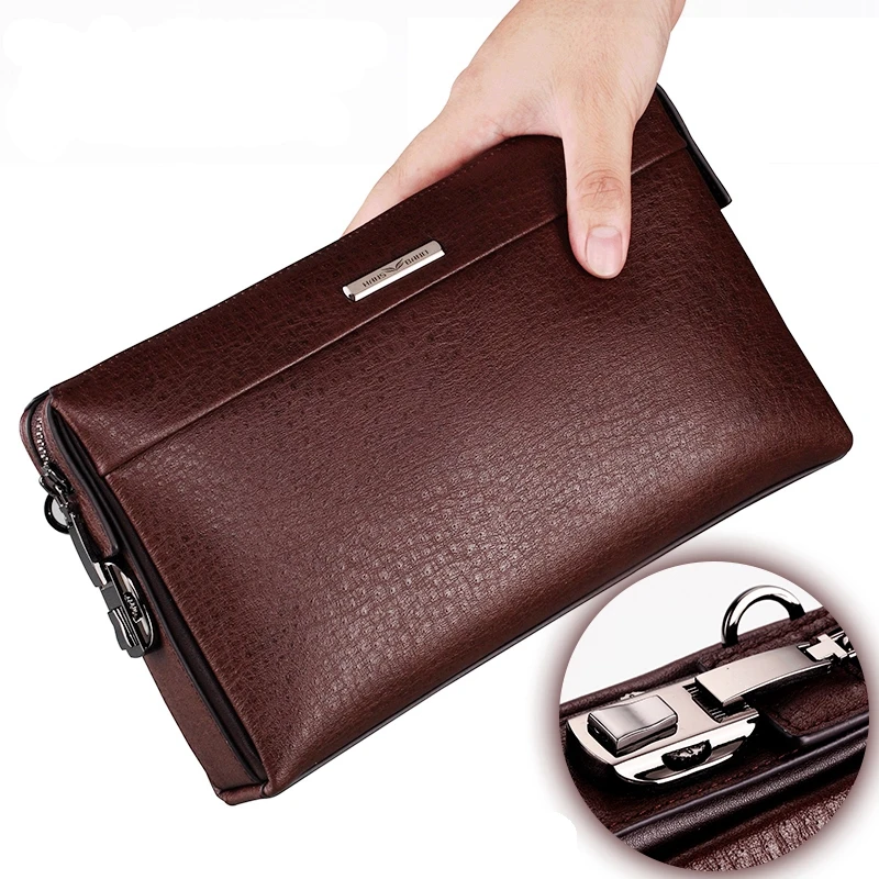 Luxury Brand Business Men Wallet Genuine Leather Men Clutch Wallet Vintage Male Purse Large ...