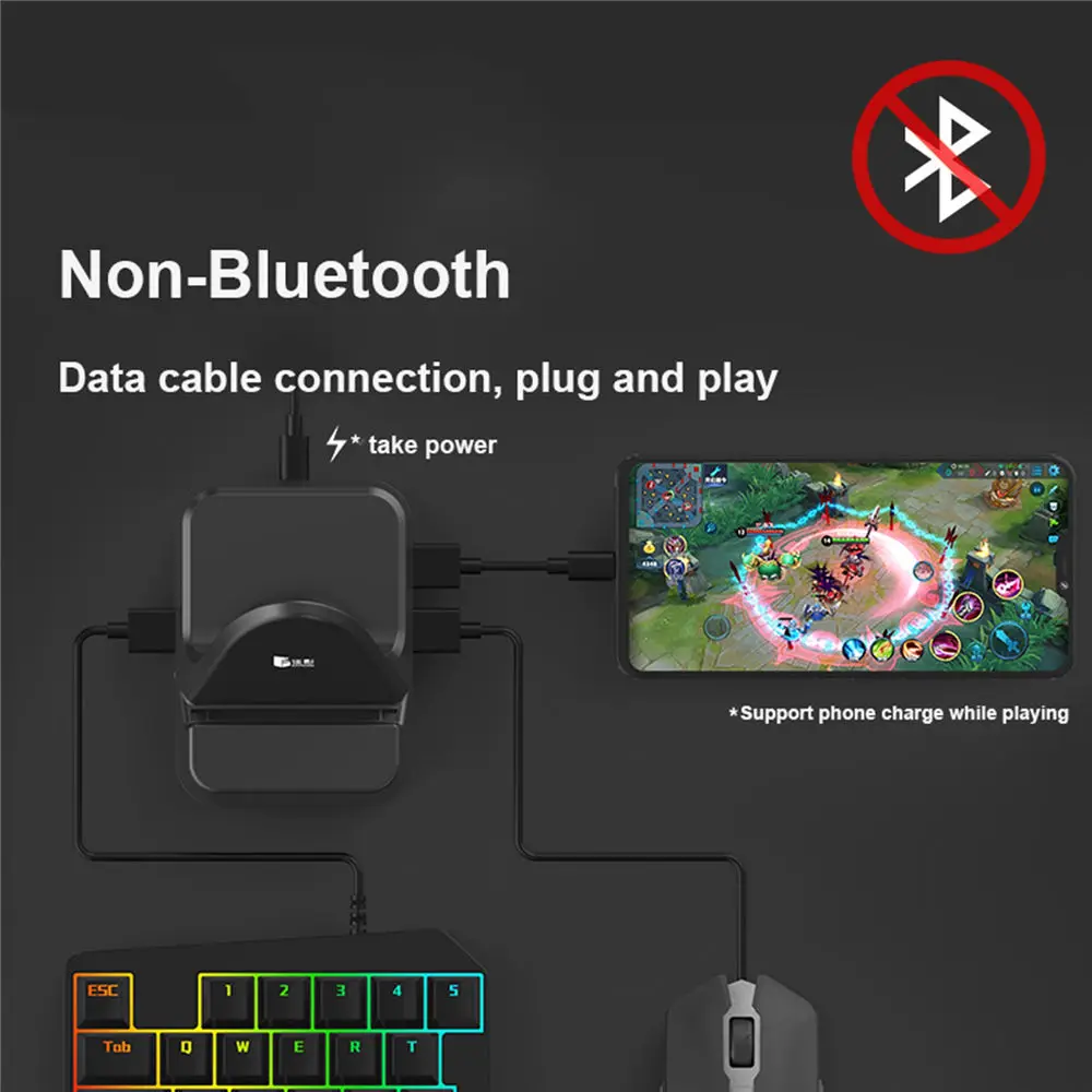  NEX Gamepad Keyboard Mouse Converter Station Bluetooth Adapter Dock for Mobile PUBG l1r1 Joystick F