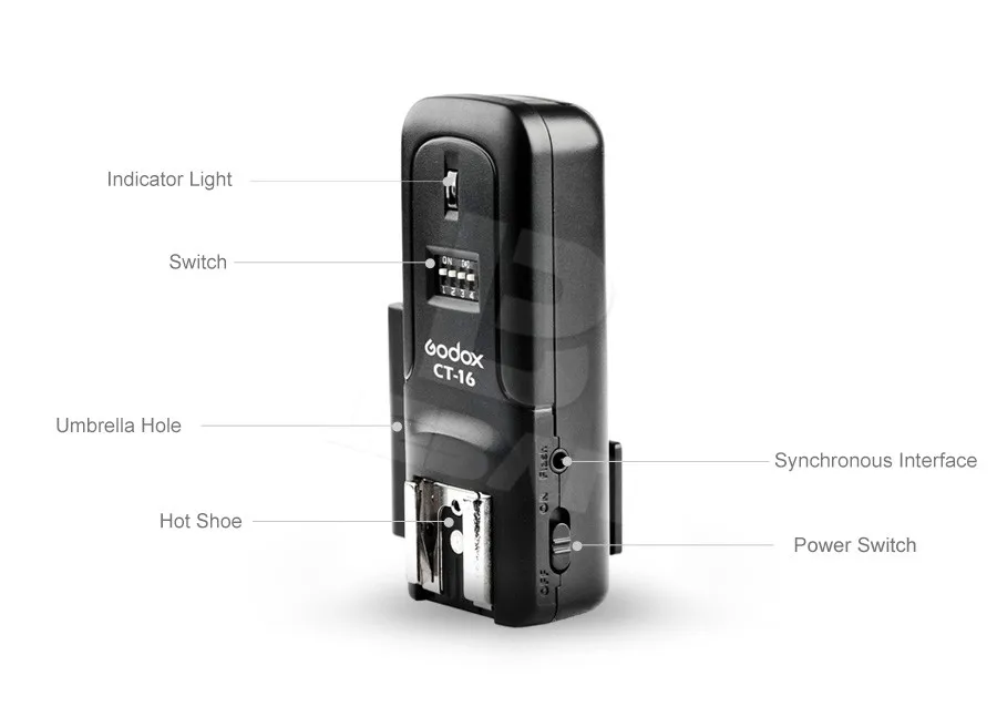 Godox CT-16 беспроводной 16 каналов Радио вспышка триггер передатчик+ приемник набор для Canon Nikon Pentax Studio Flash