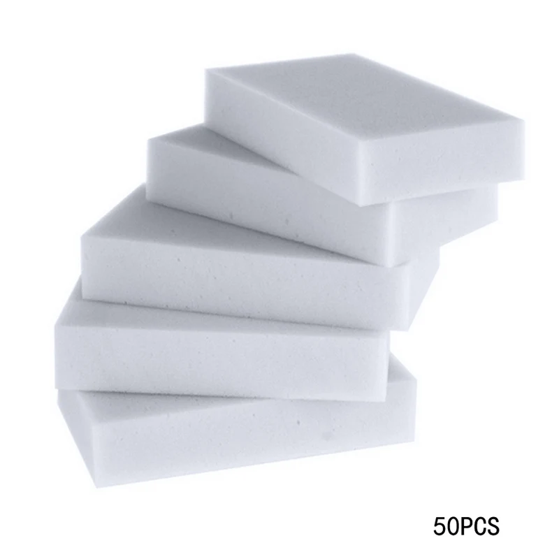 50pcs/lot Multi functional Melamine Sponge Magic Sponge Eraser Melamine Cleaner Eco-Friendly White Kitchen Magic Eraser 10*6*2cm