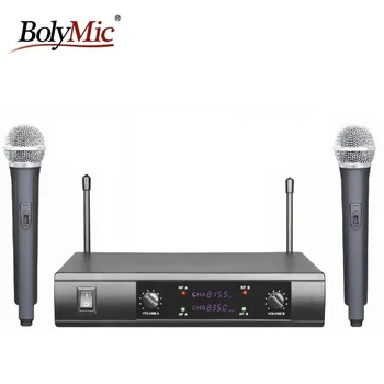 

Bolymic dual channels professional wireless karaoke microphone UHF Cordless Microphone