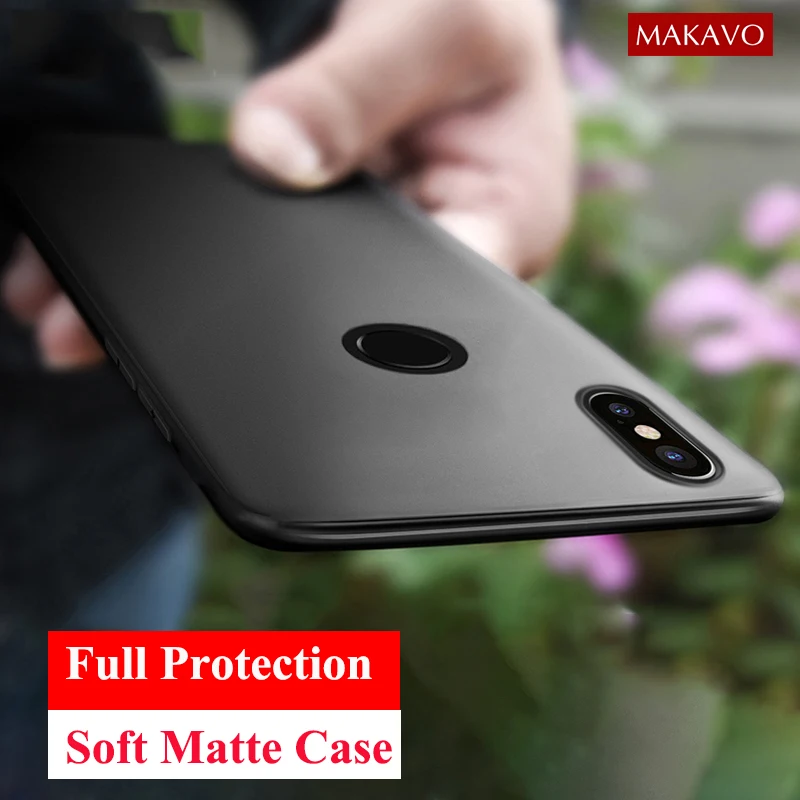 MAKAVO Case For Xiaomi Mi A2 Lite Redmi 6 Pro 360 Protection Soft Silicone Matte Cover 6A Phone Cases |