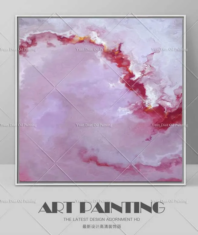

Body Pink Circl Burning Handpainted Abstract Landscape Oil Painting On Canvas Wall Art Brush Painting For Living Room Home Decor