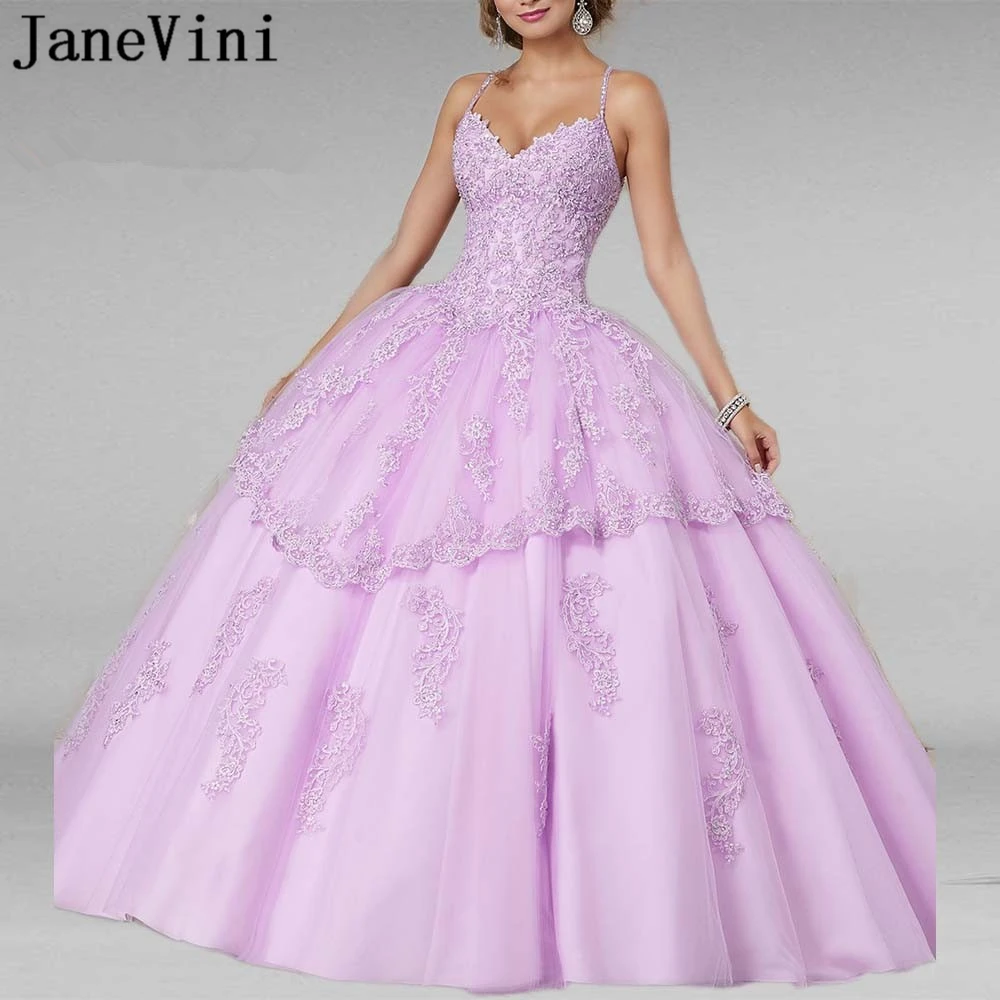 Элегантное бальное платье jaevini Сиреневое Quinceanera 2019 с V образным вырезом