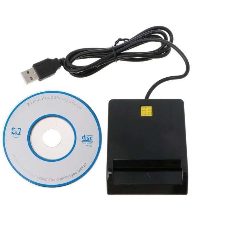 1,5 м черный USB 2,0 Smart Card Reader адаптер EMV USB общий доступ для SIM/ATM/IC/ID карты