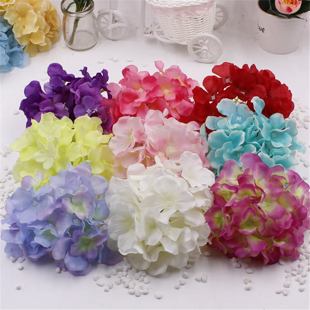 087 Livraison Gratuite Grande Soie Artificielle Hortensia Fleur Pour Mariage Saint Valentin Salon Décoration Bouquet Rosa Fleur In Fleurs Séchées