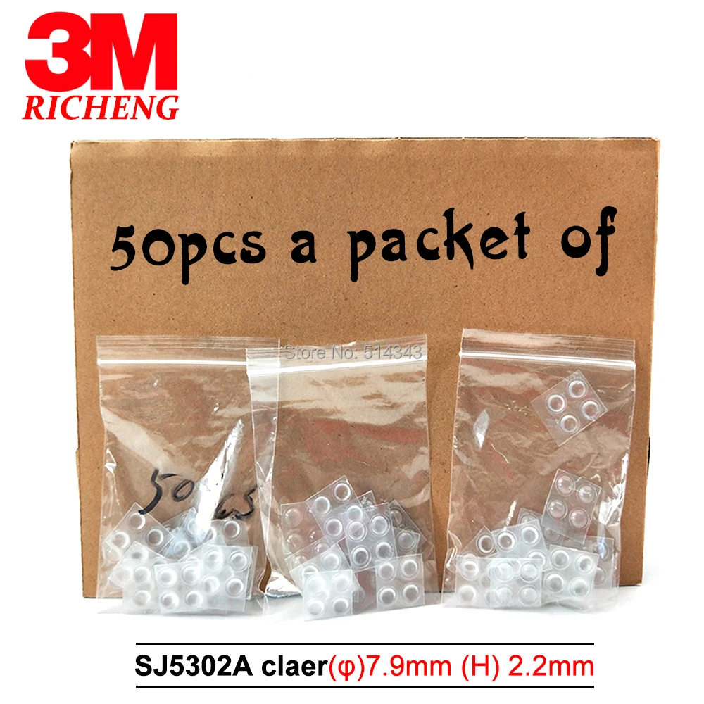 

50Pcs 3M Protective Bumpon SJ5302A 3M Clear Silicon Rubber Dots/Top Hat Shape Silicon Rubber Gasket 3M Tape