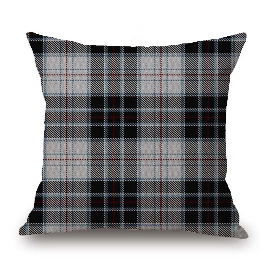 Британский стиль, Ретро стиль, простая льняная наволочка для подушки, шотландская клетка, декоративная наволочка, домашний декор, диванная наволочка
