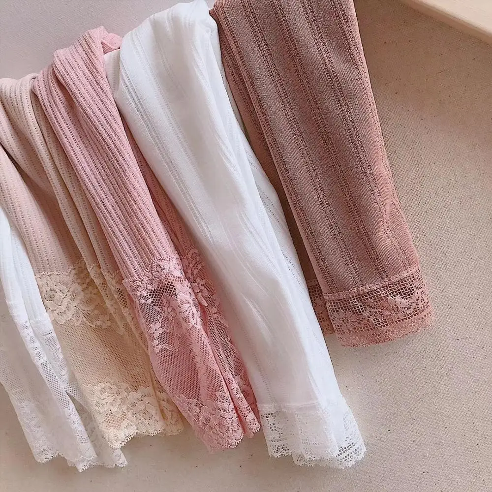 5 pcs Girls' Summer Lace Cotton Silk Leggings Mesh Thin Airy Anti-Mosquito Toddler Girl's Pants Tight Leggings for Girls 2-7Y