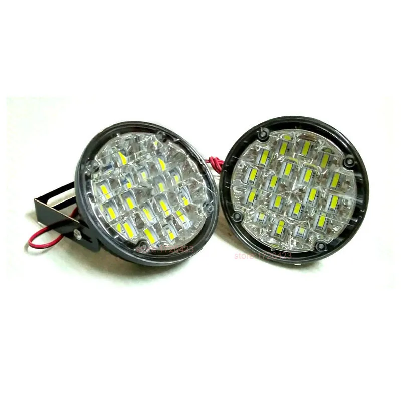 

2018 New 2X 12V 18 LED Round Car Driving Daytime Running Light DRL Fog Lamp Bright White