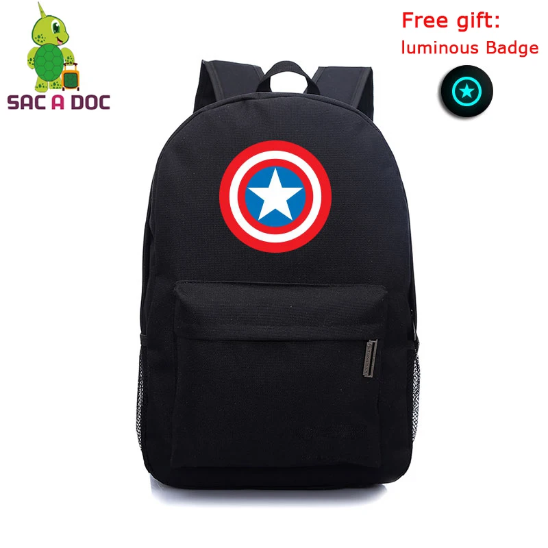 

Avengers Captain America Backpack for Teenage Boys Girls School Bags Comics Hero Daily Backpack Large Capacity Travel Bags Gift