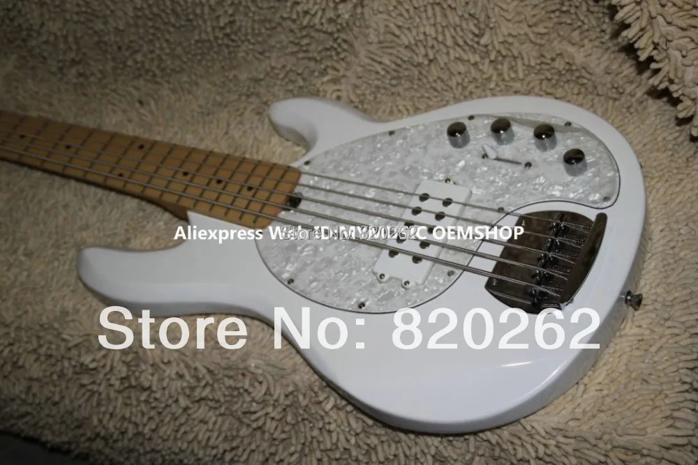 

White 5 strings Electric Bass maple fingerboard High Quality Musical instruments