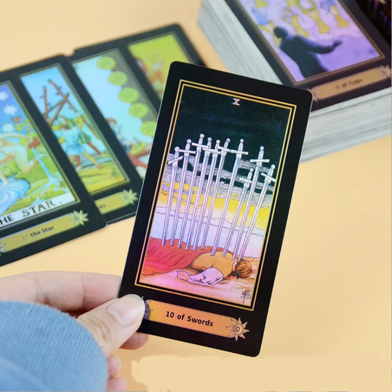  English version of the laser king Queen classic tarot card collection card divination game board ga
