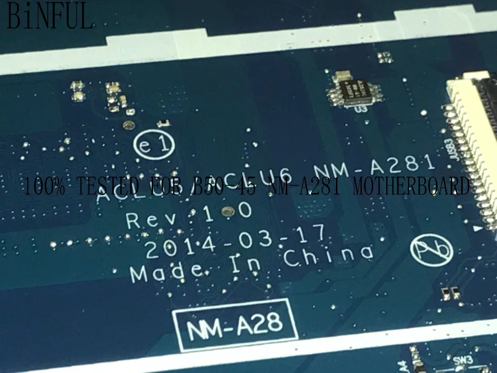 

ACLU5 / ACLU6 NM-A281 для LENOVO G50-45 материнская плата для ноутбука, встроенный процессор E1