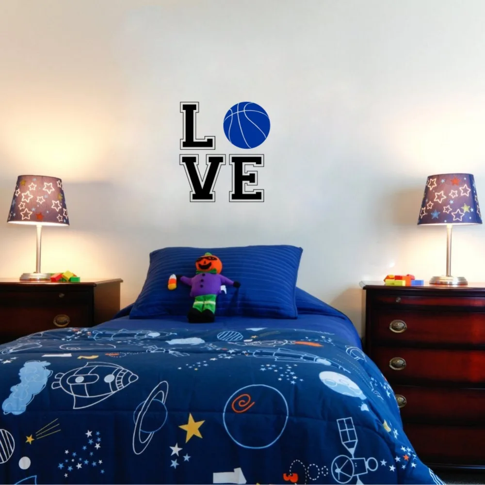 Us 3 81 22 Off Love Basketball Wall Stickers Sport Vinyl Wall Decals For Kids Room Home Decor Bedroom Decoration In Wall Stickers From Home Garden