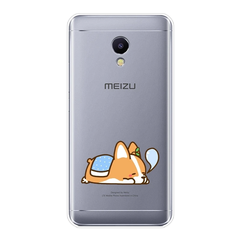 Силиконовый чехол для телефона с милой собачкой из ТПУ Meizu M6 M6S M6T M5 M5C M5S M3 M3S M2