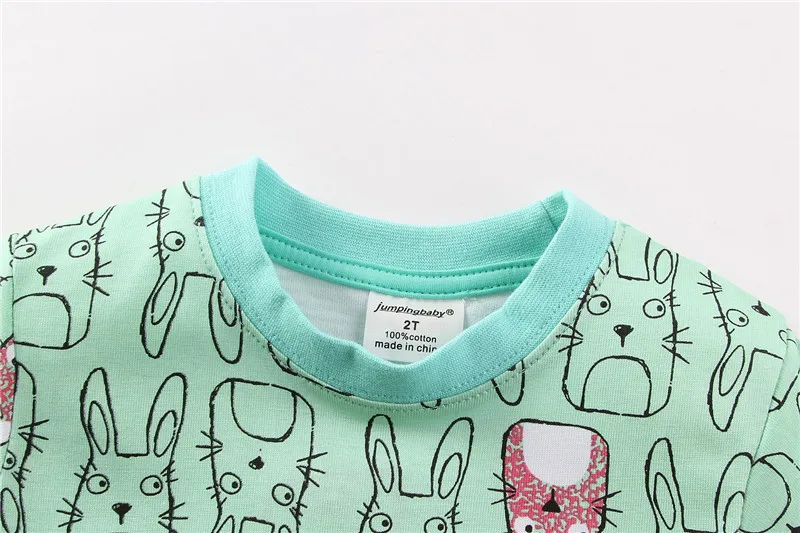Jumpingbaby 2016 Children Girls 100% Cotton Summer T-Shirt For 1-6 Y Kids Child Short Sleeve Cartoon Tops Casual Tees Clothing34