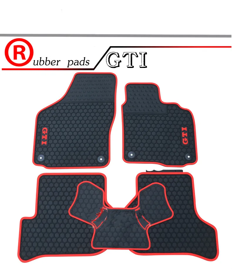 Резиновые автомобильные коврики с логотипом "GOLF and GTI" для RHD Volkswagen Golf 6 7 GTI с правым приводом, водонепроницаемые прочные ковры