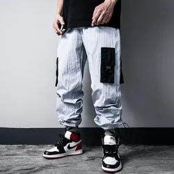 Hip Hop Cargo Pants Men Pocket Loose Trousers Casual Elastic Waist Fahsion Harajuku Streetwear Joggers Male Pant US Size GY17 Hip Hop Cargo Pants Men Pocket Loose Trousers Casual Elastic Waist Fahsion Harajuku Streetwear Joggers Male Pant US Size GY17