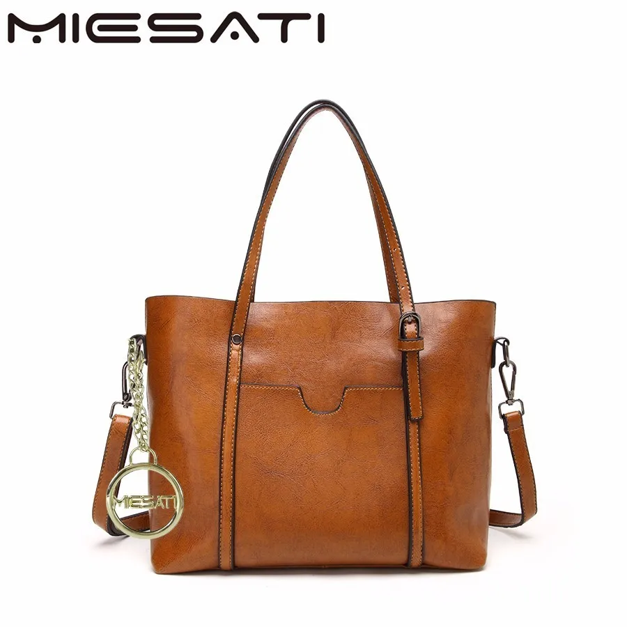 

MIESATI luxury designer leather Big women Casual fashion 2017 Female bags tote Brand Shoulder Bag Ladies Large handbags