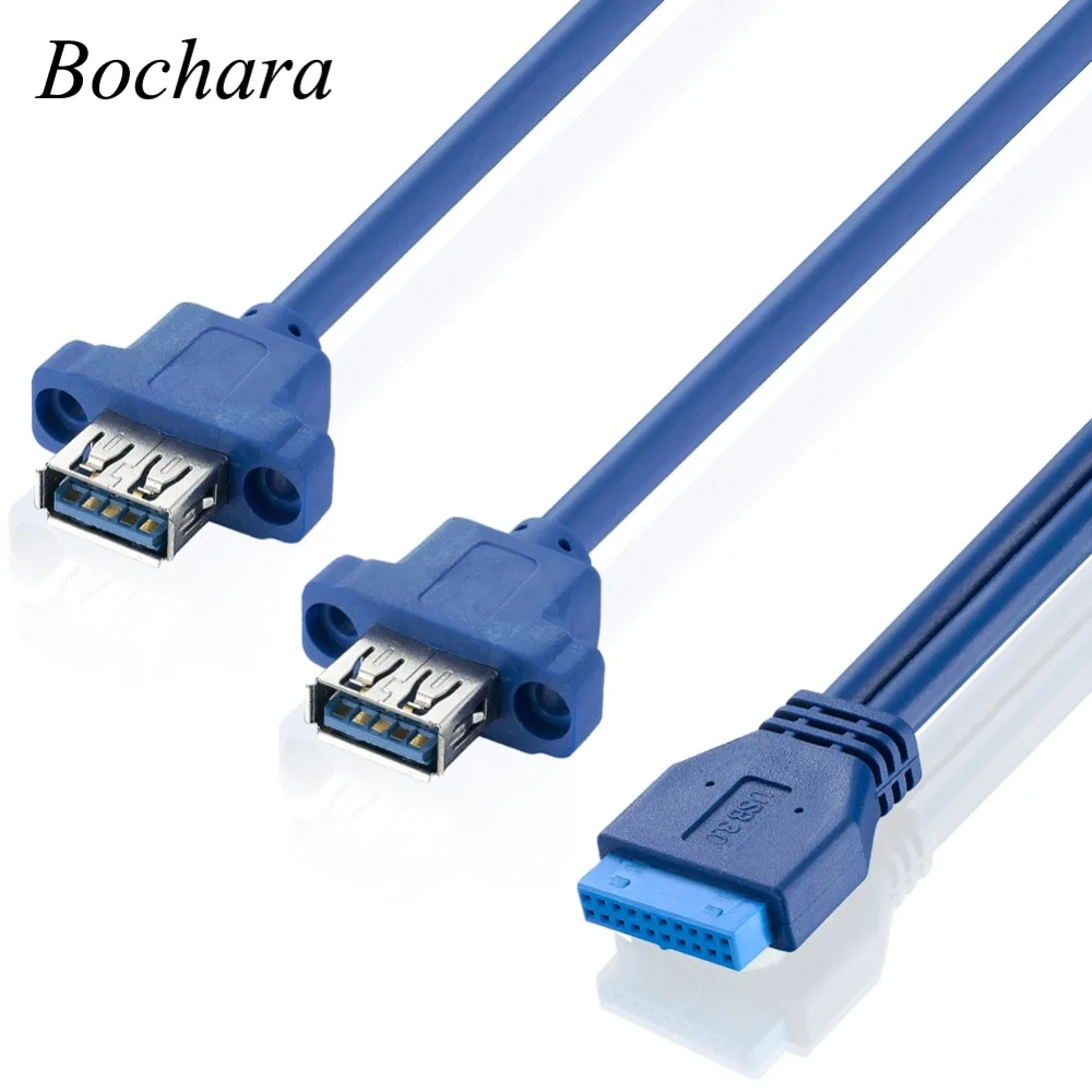 Материнская плата Bochara 20Pin к двойному USB 3 0 женскому кабелю для передачи данных с