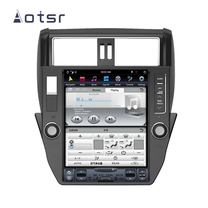 Aotsr 12," Android 8,1 вертикальный экран автомобильный DVD мультимедийный плеер gps навигация для Toyota Land Cruiser Prado 150 2010-2013