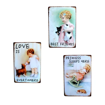 

Cute Child Baby Retro Vintage Tin Plate Metal Tin Signs Wall Decor Garage Club Barn Parlor Bedroom Plaques 20X30CM