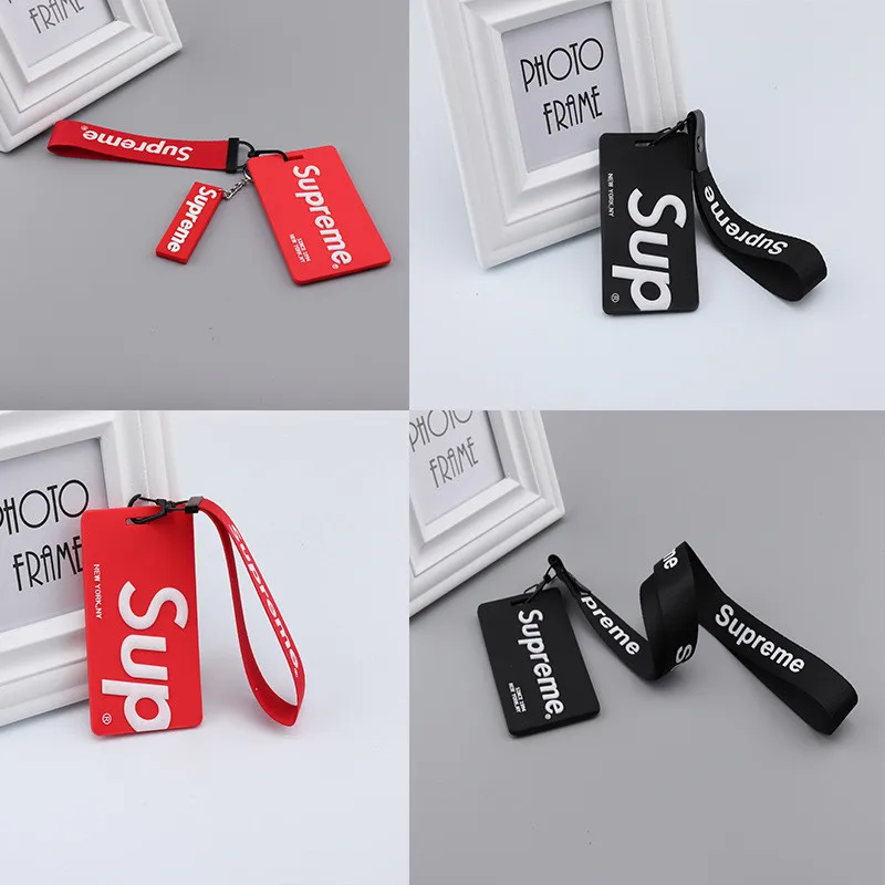 

Tide brand soft silicone key chain luggage tag Bus traffic monthly ticket hand rope card set men and women jewelry pendant A137