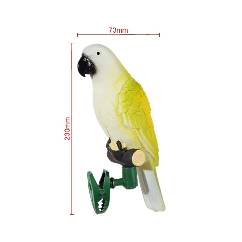 Mayitr Novelty LED Solar Garden Lights Parrot Lamp Flexible Clamp Base For Patio Backyard Outdoor Decoration Color Random