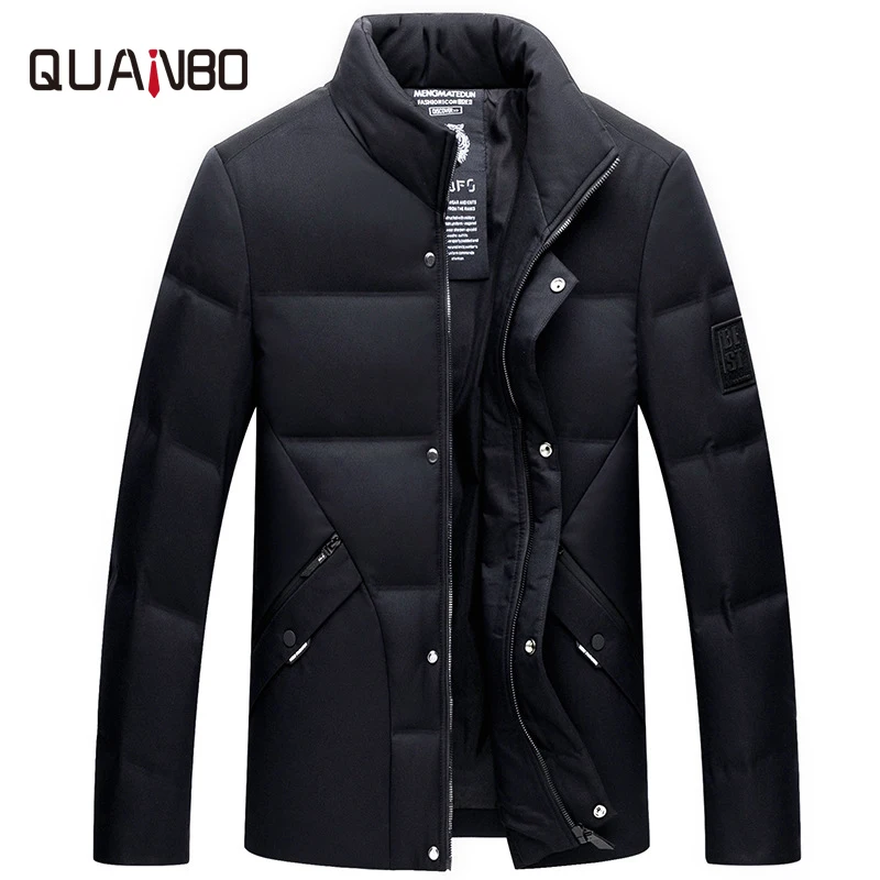 

Winter new men's Down Jackets Middle-aged men's stand collar Simple thick jacket High quality business casual down coat
