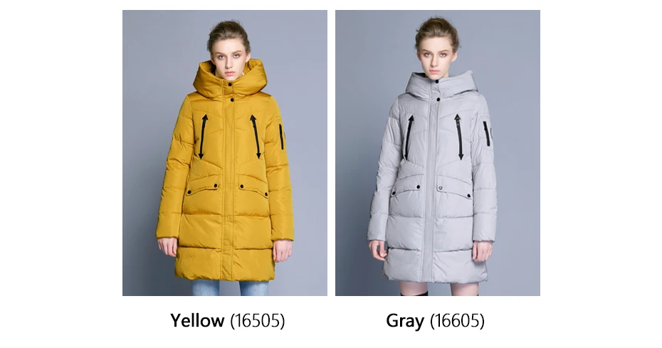 ICEbear Polyester Hooded Coat Woman Clothes Winter Jacket With Pockets 16G6155D