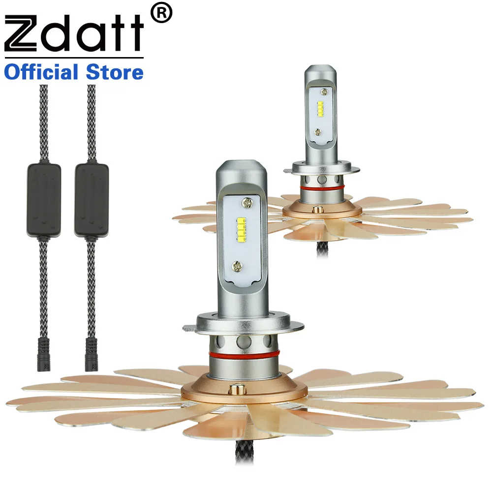 

Zdatt Fanless ZES H7 Led Bulb Canbus Car Led Light 100W 12000LM Headlights 12V 24V Auto Lamp 360 degree Adjustable Beam Pattern