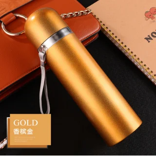 Thermos Cup Customized Logo with Free Stainless Steel Vacuum Flasks 500ml Gifts Lettering Advertising Cup Printing - Цвет: Gold