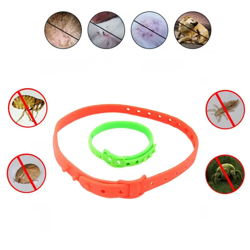 2049 Pets Dog Cat Fleas Control Reject Collars Neck Anti Flea Solid Ring Puppy Outdoor For Small ...