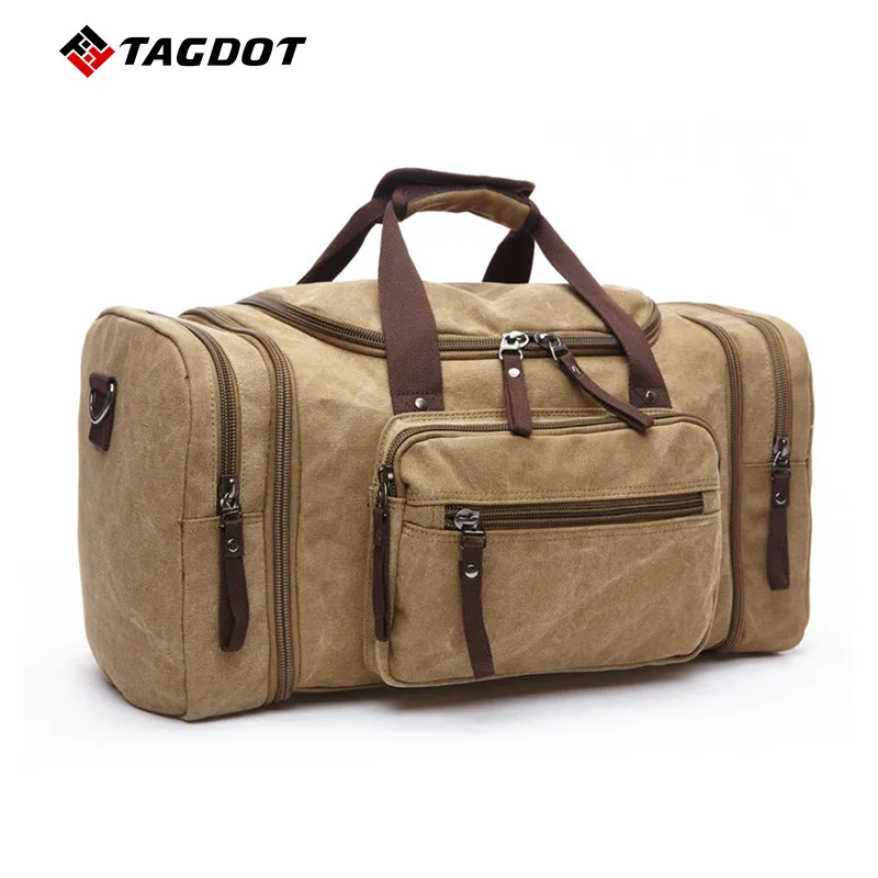 Large Capacity Travel Duffle Bag - 55L Expandable Canvas Weekender For Men