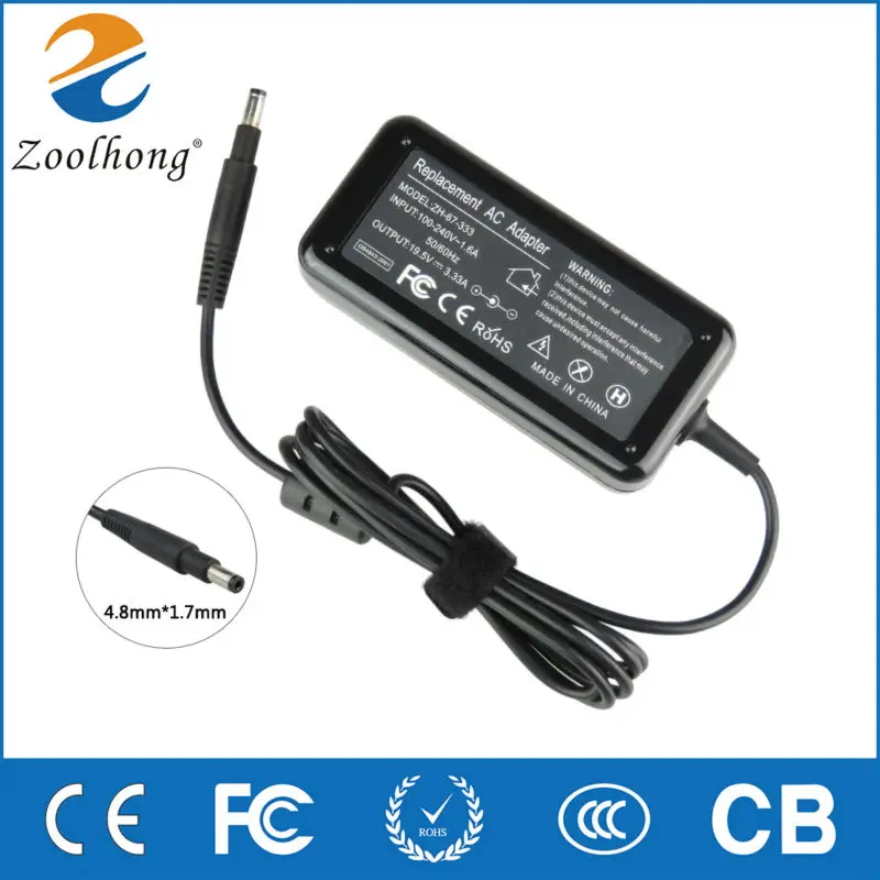 

Zoolhong 19.5V 3.33A 65W Laptop AC Power Adapter Charger For HP Notebook Pavilion Sleekbook 14 15 For ENVY 4 6 Series