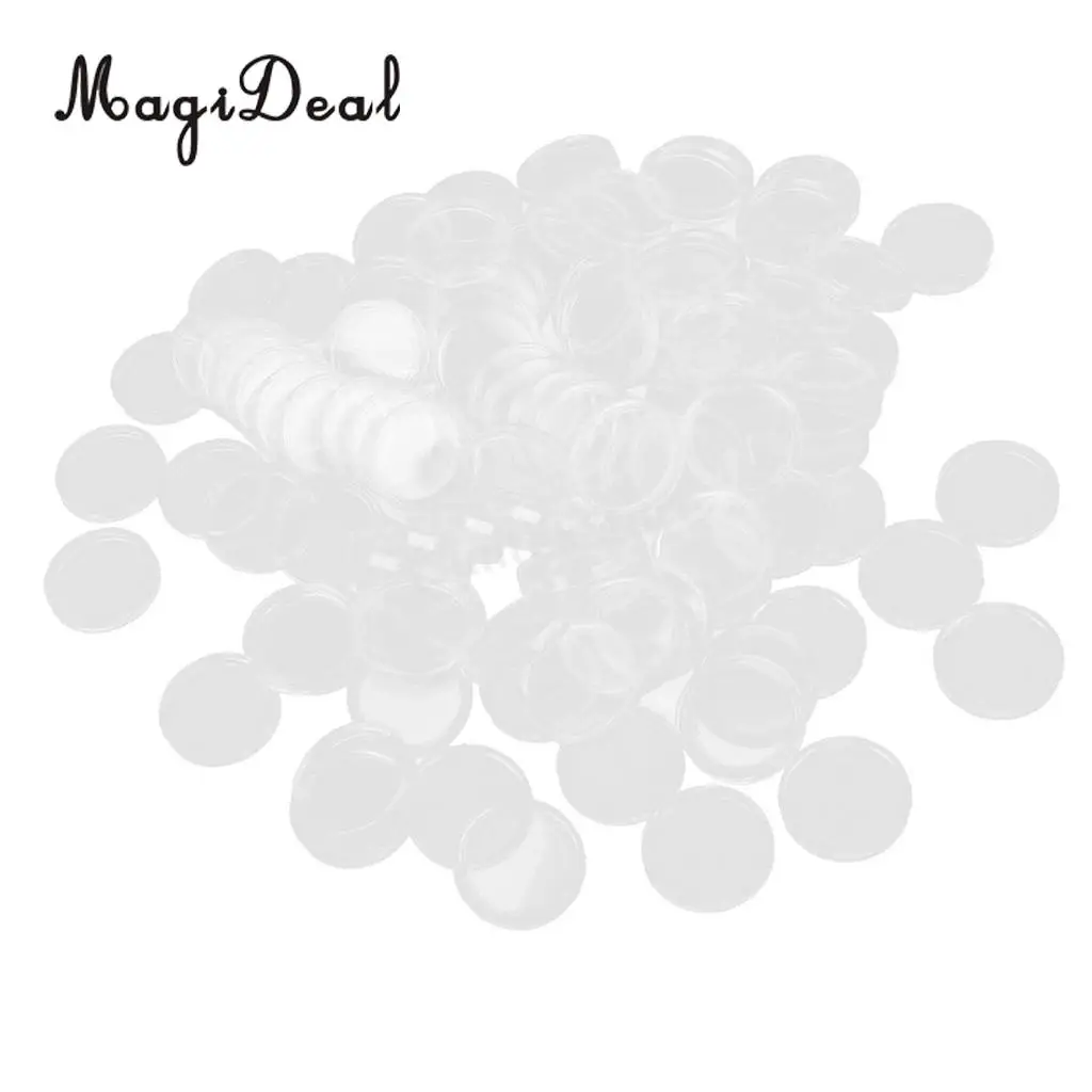 MagiDeal 100 pcs Clear Plastic Lighthouse Coin Capsules Coin Holders Protector Cases Small round transparent coin capsules 20mm