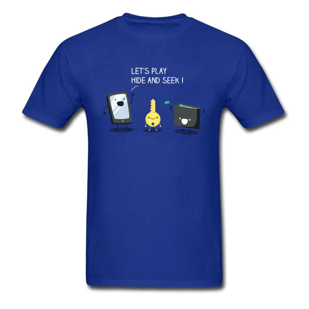 Europe Lets play a game Men T-shirts Cute April FOOL DAY Short Sleeve Crew Neck Cotton Fabric T Shirt Normal Tee Shirt Lets play a game blue