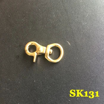 

(SK131) 2pc Solid Brass Spring Snap Hook Swivel Clasp Key Ring Chain Hardware