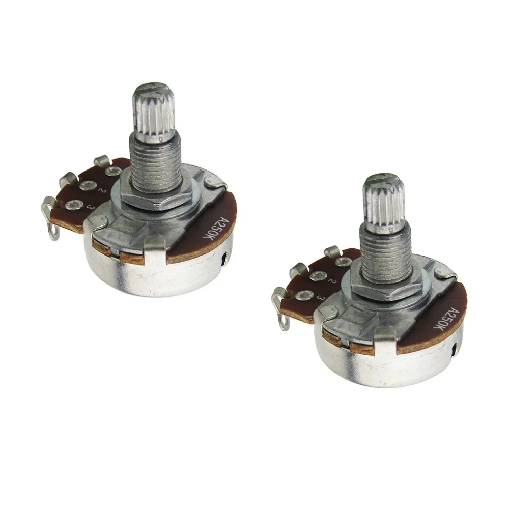 FLEOR 2pcs Big Guitar Pots Potentiometers A500K A250K B250K A500K Linear Taper/Audio Taper