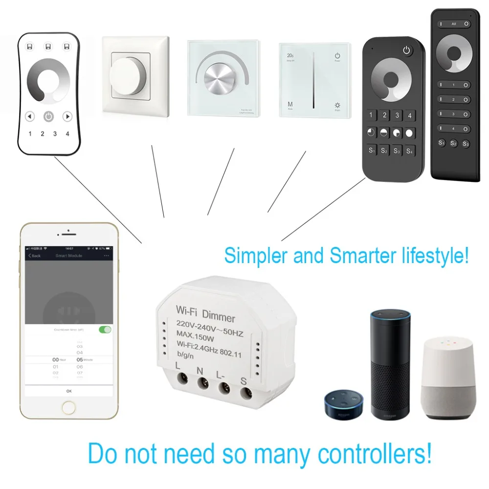 Interruptor de Controle de Voz Vida Inteligente App Controle Alexa Compatível Wifi Interruptor Dimmer Módulo Transformar Ifttt Tradicional Temporizador Suporte - Image 3