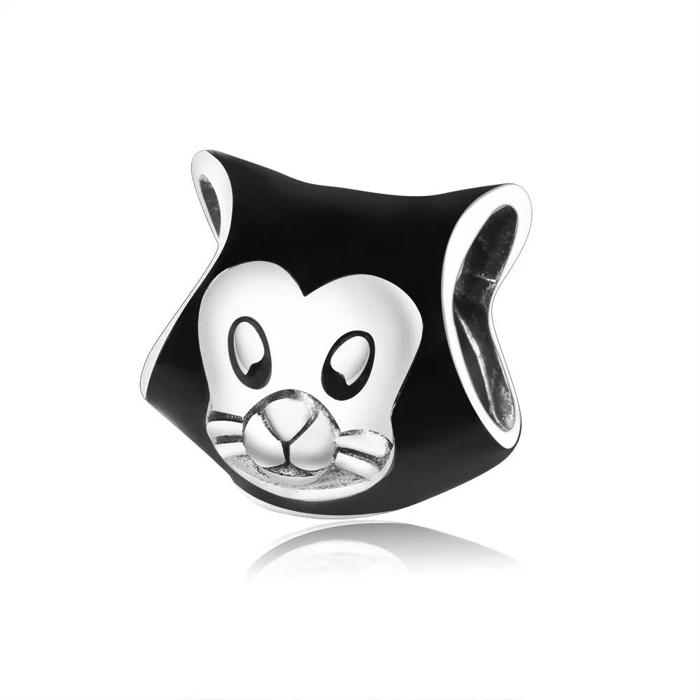 

Fit Original Pandora Charm Bracelet 925 Sterling Silver Black Enamel Animal Charm Beads DIY Jewelry High Quality Factory Price