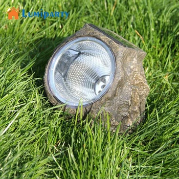 

LumiParty Solar Powered Decorative Resin Stone Spot Light Outdoor Water Resistant LED Landscape Lamp for Garden Yard