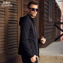 Enjeolon brand spring casual Bomber jackets hoodies coat men black solid fashion Mens hooded coats jacket JK0527