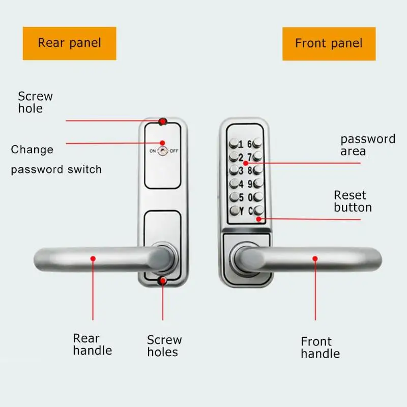Механические цифровой дверные замки интеллектуальные Keyless Комбинации замок