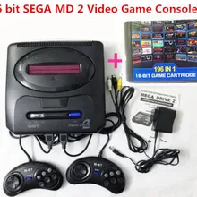 Consola de videojuegos SEGA MD 2 de 16 bits con interruptor de modo EE. UU. Y Japón, para manijas originales de SEGA, Exportación a Rusia con juegos clásicos de 196