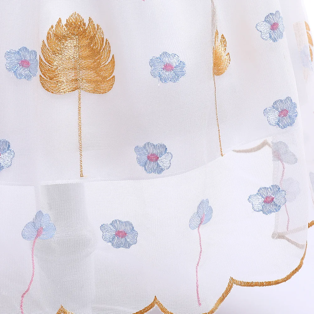 Fashion Girls Dress For Kids Embroidered Flowers Ball Gown Children Birthday Party Princess Dresses For Girls Clothes Prom Dress (5)