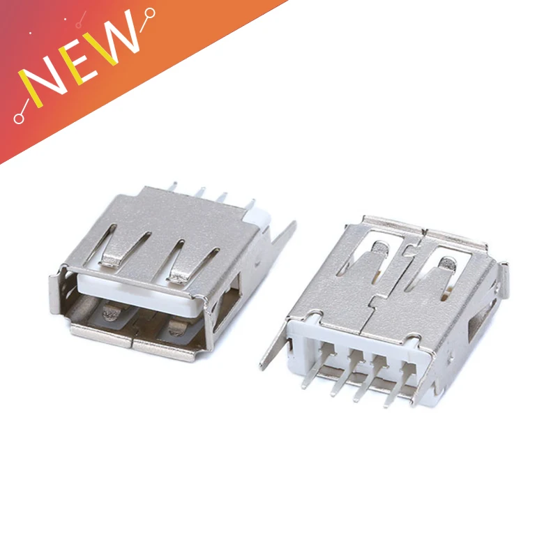 

10Pcs USB Type A Female Socket 180 Degrees Vertical 4pins USB Interface