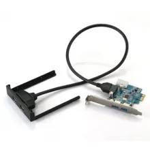 CAA Горячая PCI Express PCI-E карта 2 порта концентратор адаптер+ USB 3,0 Передняя панель 5 Гбит/с высокая скорость